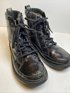 UGG Robley Black Glitter Zipper Lace Up Boots Womans Size 5 Combat Style Boots - Bild 1 von 7