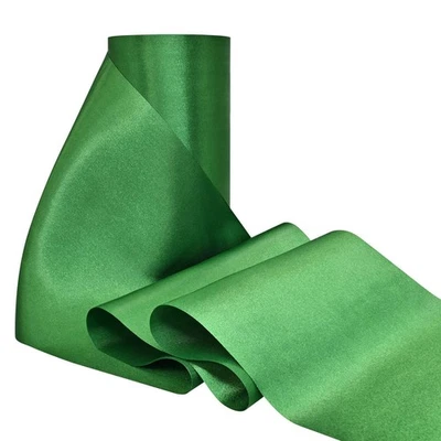 Cinta de satén verde bosque de 6 pulgadas x 25 yardas de ancho tela sólida grande costilla de seda... Foto 1 de 4
