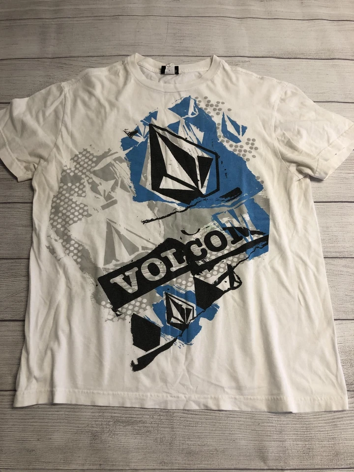 Volcom Shirt Mens Large White Graphic Volcom Stone Logo Skate T-Shirt Tee - Image 1 of 4