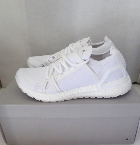 ADIDAS STELLA MCCARTNEY ULTRABOOST 20 nuove senza scatola autentiche tutte bianche da donna taglia 9 M