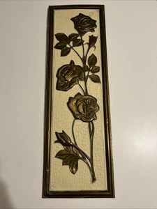 Targa da appendere a parete Elpec anni '50 ottone goffrato vintage made in England MCM - Foto 1 di 9