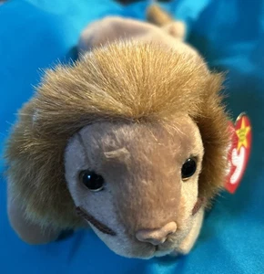 Ty Beanie Babys "Roary" der Löwe 1996 Plüschtier Neu Original Etikett 8 Zoll PE Pellets - Bild 1 von 2