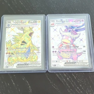 Juego de cartas coleccionables Pokémon Tyranitar 211 2023 OBF y Slowking ex 238 PAL Secret ultra raro holograma - Imagen 1 de 7