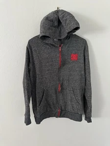 Sudadera con Capucha Gris Marca Cremallera Completa Adulto Mediana Manga Larga Gris Rojo Logo Bordado Hombres - Imagen 1 de 5