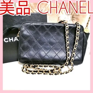 Chanel Bicolor Matelasse Bolsa Cuero Negro Oro Cadena Correa Auténtica Caja Usada - Imagen 1 de 7
