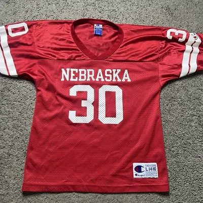 Vtg Champion NEBRASKA CORNHUSKERS Jersey #30 AHMAN GREEN ROZIER YOUTH L Huskers - Image 1 of 4