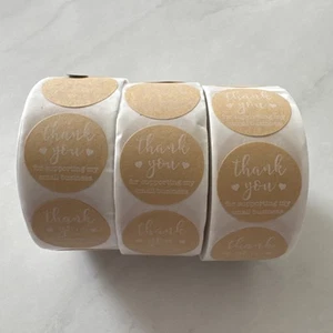 3 Rolls _ 500 One Inch Round Thank You For Supporting My Small Business Stickers - Picture 1 of 3