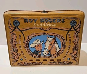 ROY ROGERS Vintage 1960 American Thermos Saddlebag Vinyl Lunchbox - Picture 1 of 20