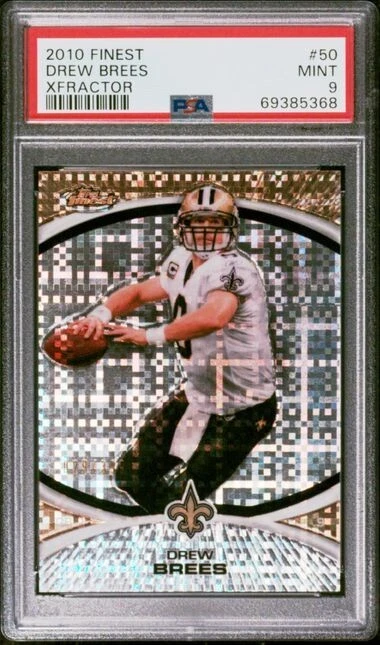 2010 Drew Brees Finest XFractor #50 New Orleans Saints /399 Graded PSA 9 MINT - Image 1 of 2