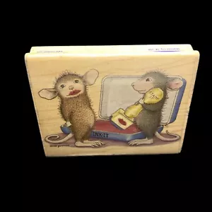 TIMBRO LABBRA TIMBRO MAXWELL MUZZY HOUSE TOPOLINO LEGNO TIMBRO GOMMA L2278 - Foto 1 di 2