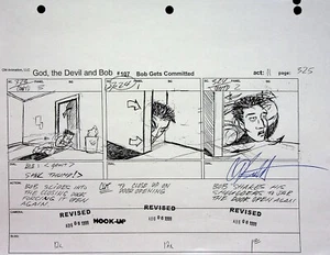 God, the Devil and Bob SIGNED DAN KUBAT Production Storyboard Copy Page #KB - Picture 1 of 2