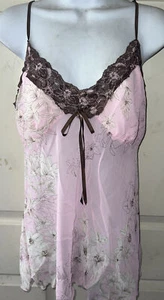 Poesie Kleidung rosa und braun Blumenmuster Sexy Top 2XL Neu - Bild 1 von 3