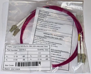 LWL Kabel OM4 LC/LC MM MultiMode 50/125 - 2 Meter - inkl. VAT - Picture 1 of 1