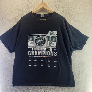Gildan Heavy Philadelphia Eagles 2019 Division Champs Shirt Mens 2XL Black NFL - Picture 1 of 10