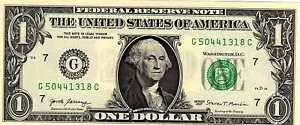 1,00 $ Federal Reserve Schein Serie 2017 Chicago - Bild 1 von 2