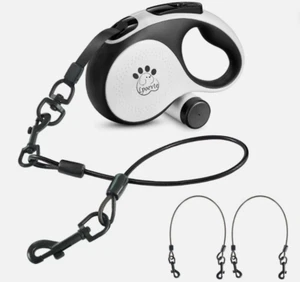 Retractable Dog Leash 26 ft 2 Pack Chew Proof Wire Ropes NEW - Picture 1 of 1