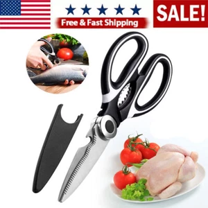 Stainless Steel Kitchen Shears Heavy Duty Scissors for Meat Fish Chicken Bones - Picture 1 of 16