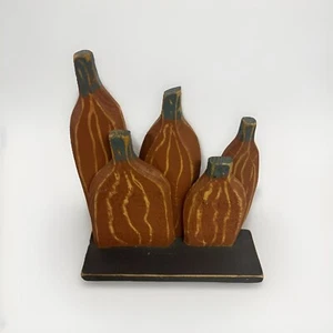 Vintage Hand Made Fall Decor Wood Folk Art Pumpkins - Picture 1 of 12
