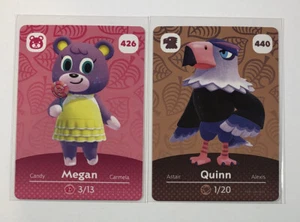 Two Amiibo Animal Crossing Cards - Series 5 #426 Megan & #440 Quinn - Unscanned - Picture 1 of 4