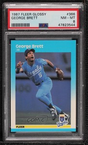 1987 Fleer Factory Set Glossy George Brett #366 PSA 8 HOF
