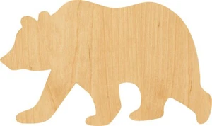 Grizzly Bear Laser Cut Out Wood Shape Craft Supply - Woodcraft Cutout - Picture 1 of 1