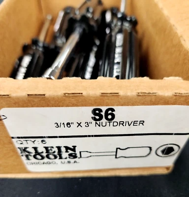 CANTIDAD 1 DESTORNILLADOR DE TUERCAS KLEIN / VACO S6 3/16 X 3 HECHO EN EE. UU. NOS Foto 1 de 2