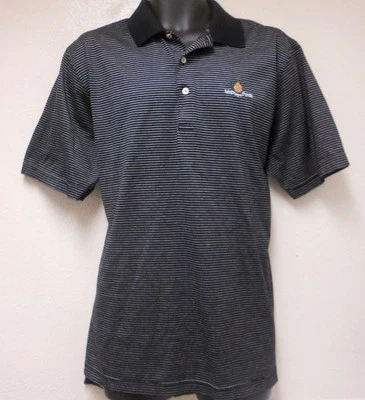 PETER MILLAR Men's WHITE & BLACK STRIPED POLO GOLF Shirt Size L 100% COTTON - Image 1 of 4