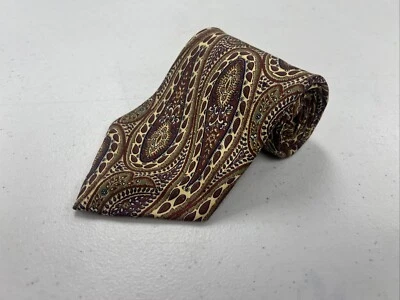 Corbata para hombre Burberry beige y borgoña rojo cachemira seda $235 Foto 1 de 4