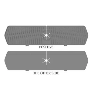 Silicone Faucet Absorbent Draining Mat Splash Guard Water Catcher (Grey) ES - Foto 1 di 10