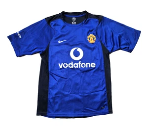 Manchester United Jersey Mens Small Nike Blue Embroidered Soccer Third 2002-03 - Picture 1 of 11
