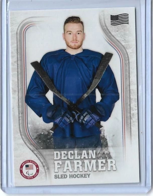 2018 TOPPS OLYMPICS DECLAN FARMER FLAG PARALLEL SLED HOCKEY CARD US-46 ~ /99 - Image 1 of 1
