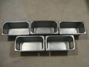 5er PACK 1/3 GRÖSSE Edelstahl 5" Tiefe Pfanne 4 Quart. - Bild 1 von 13