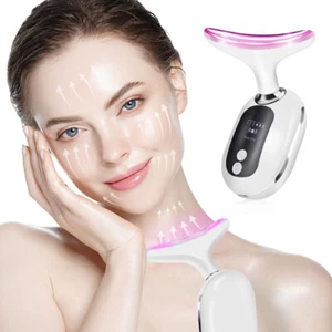 Neck Face Lifting Massager Skin Tighten Device LED and Anti Wrinkle Double Chin - Picture 1 of 13
