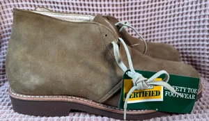 Iron Age Neu Herren Leder Wildleder Stiefeletten Hellbraun Stahlkappe Größe 9 D Arbeit Schnürschuhe - Bild 1 von 20