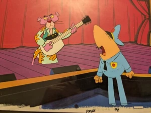 PINK PANTHER VINTAGE ORIGINAL PRODUCTION ANIMATED CEL DRAWING BACKDROP 11x 13" - Picture 1 of 2