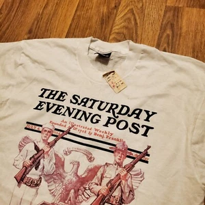 Vintage 90s Saturday Evening Post Shirt Adult Large White Military 1914 WWI - Picture 1 of 8