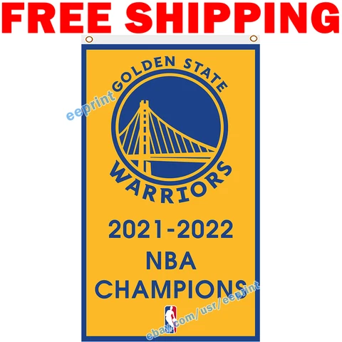 Golden State Warriors 2021 2022 NBA Finals Champions Flag 3x5 ft Vertical NEW Cover