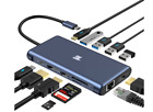 Hub USB C, adaptateur USB C, adaptateur Tiergrade 10 en 1 type C, USB-C PD 3.0 avec 4K 