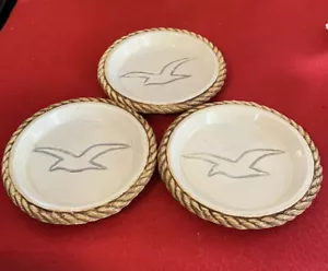 3 montañas rusas de cerámica gaviota náutica casa de playa vintage 1981 - Imagen 1 de 3