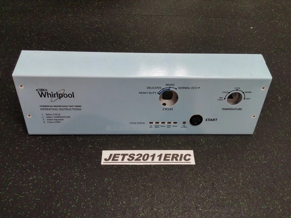 Panel de control de lavadora Whirlpool + Fascia W10829499; W11089513; W10461094 Foto 1 de 4