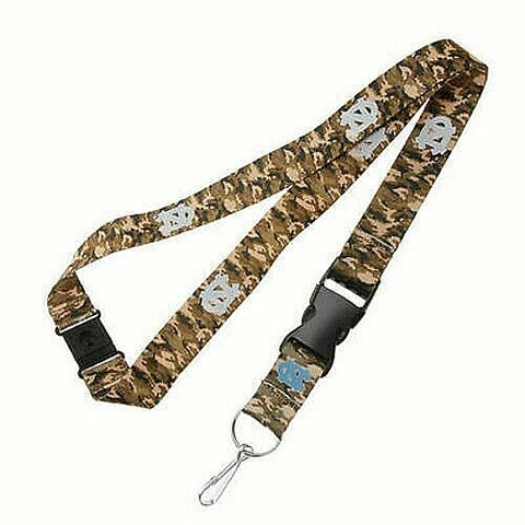 North Carolina UNC Tar Heels NCAA Camo Breakaway Lanyard Key Ring Cover