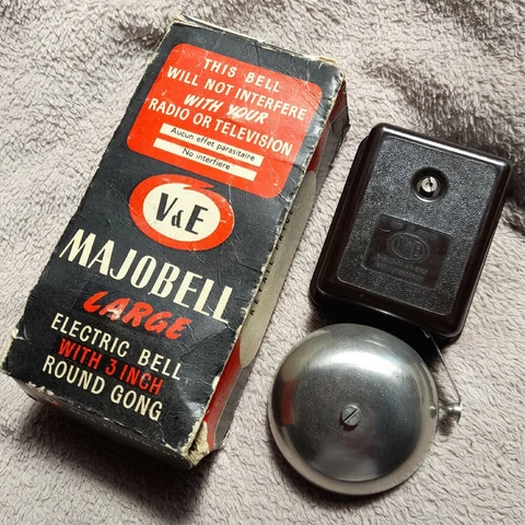 NOS VINTAGE ELECTRIC FRIEDLAND V&E  MAJOBELL BAKELITE DOOR BELL  BUTLER BELL Cover
