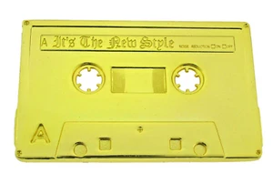 Cassette Belt Buckle Tape Musician Gold Metal Men Women Fashion Old School Style - Picture 1 of 6
