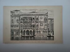 Antique Print 1870 Venetian Architecture Engraving Ca D'oro Palace