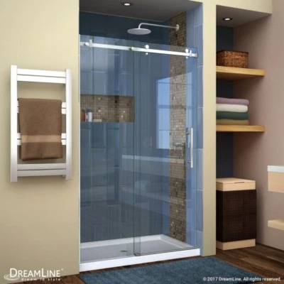 Enigma Air 44-48 in. W x 76 in. H Frameless Sliding Shower Door - Image 1 of 4