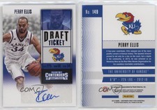 2016-17 Panini Contenders Draft Picks College Ticket Blue Foil Perry Ellis Auto