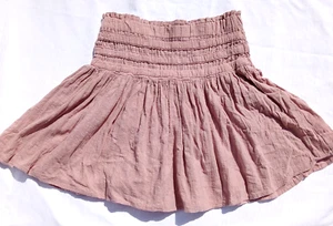 Minifalda Sinceramente Jules Rosa Algodón Cintura Alta Cottagecore Suave Niña Elegante - Imagen 1 de 9