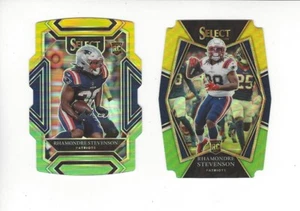 2 Rhamondre Stevenson 2021 Select Football DIE CUT Yellow & Green PRIZM ROOKIES! - Picture 1 of 2