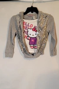 Hello Kitty Girls Light Grey Sweater with Beading Size Small (6/6X) - Picture 1 of 7