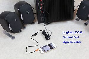 Logitech Z560 Wired Remote Bypass Cable with volume control for Computer Speaker